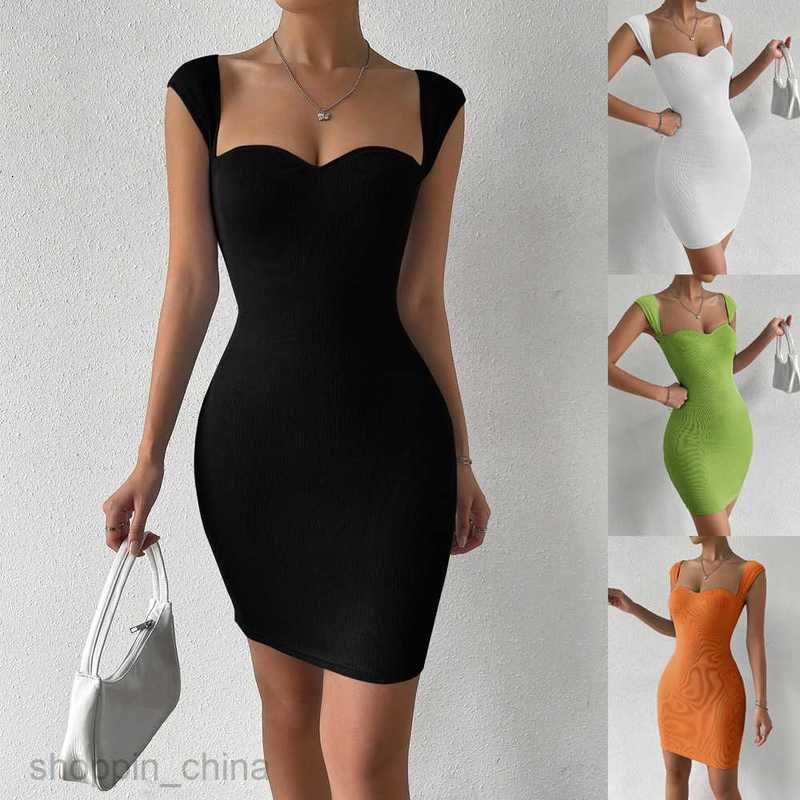 Basic Casual Women Dresses Spring/Summer New Women's Sexy Short Skirt Sleeveless Knitted Wrapped Hip Strap Dress