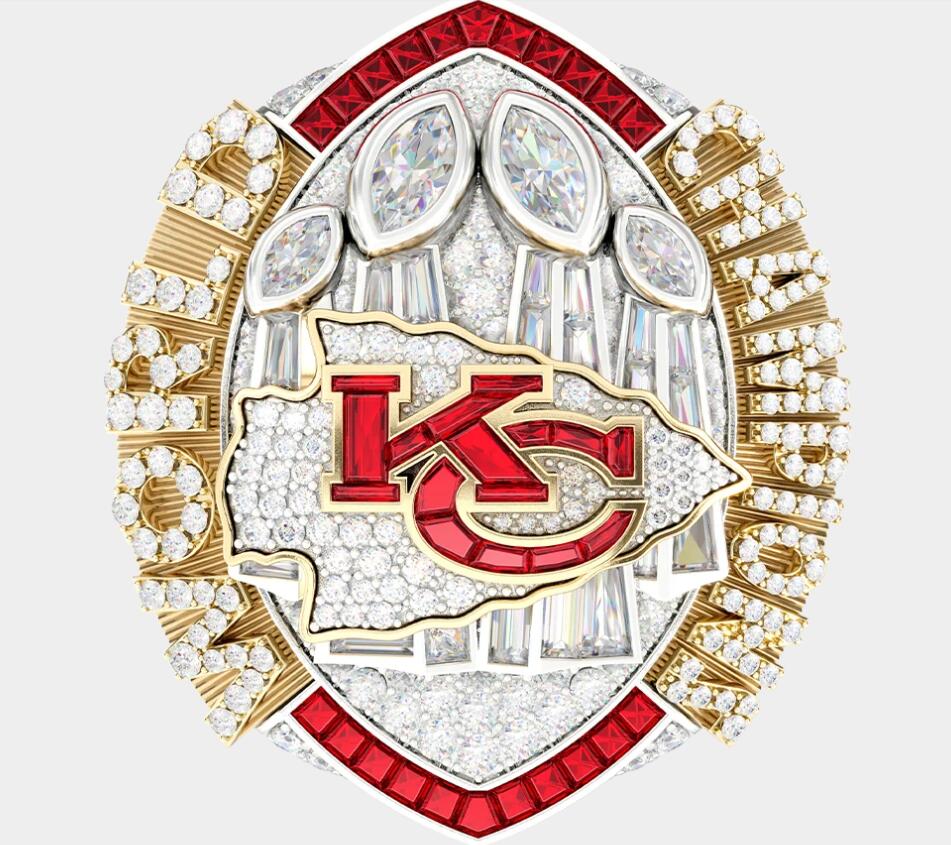 4pcs 2024 Super Bowl Football Team Champions Championship Ring With Wooden Display box Souvenir Men Fan Gift R250425 TRJ7