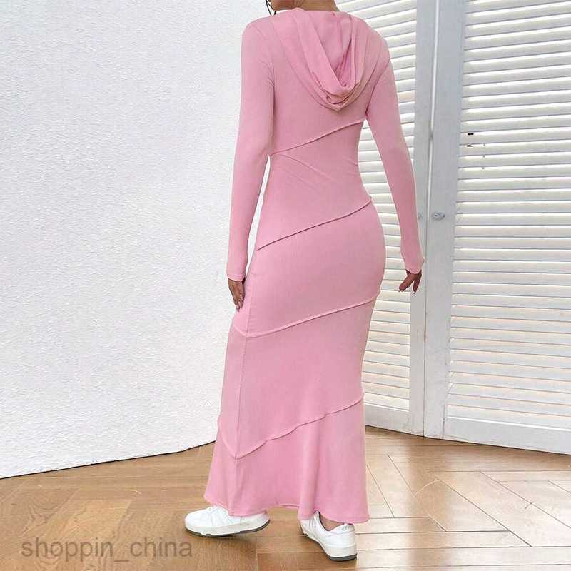 Basic Casual Women Dresses Autumn/Winter New Women's Slim Bag Hip Hooded Long Sleeve Fishtail Dress Casual Style Dress
