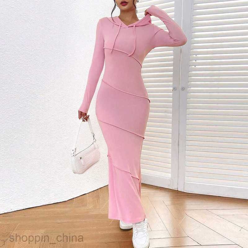 Basic Casual Women Dresses Autumn/Winter New Women's Slim Bag Hip Hooded Long Sleeve Fishtail Dress Casual Style Dress