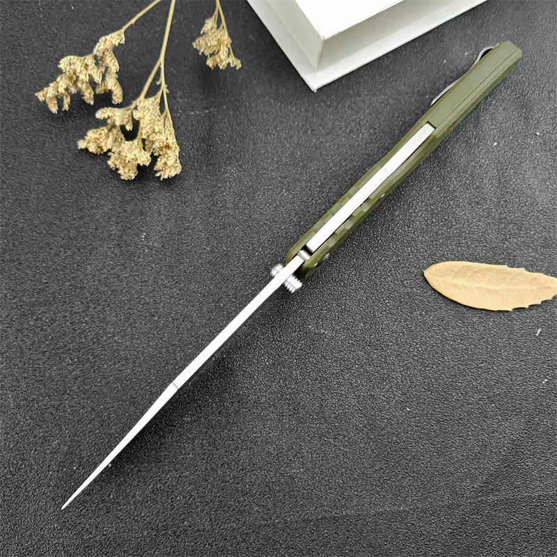 Newest 20KR7 Range Foding Knife 4 Stonewashed Cip Point Bade OD Green GFN Handes Outdoor Tacticas Sef Defense Hunting Camping Knive 535 15535 615 3300