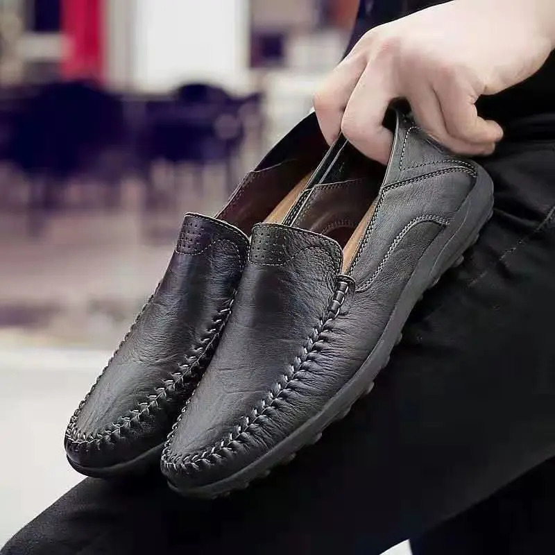 Leather mens casual shoes at special prices Spring and Summer mens casual flat shoes Business pedals High end mens casual flat shoes 240612