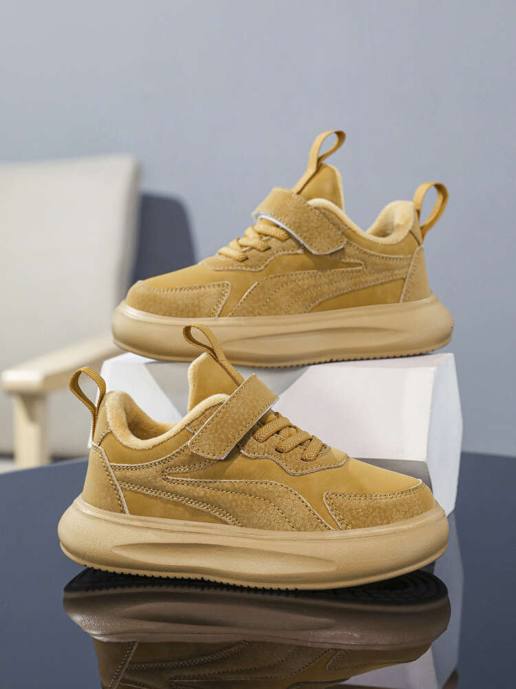 High Quality Fashionable Winter Warm Sneakers Anti-slip Kids Little White Shoes for Boys and Girls