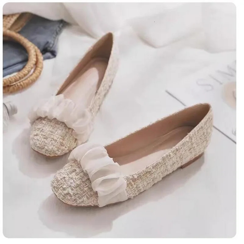 Square Toe Shoes Womens Flat 2024 perfume Warm Light Casual Soft Sole Plus Size Womens Shoes 240614