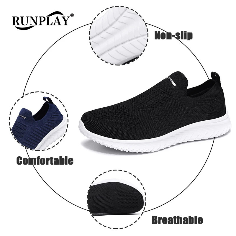 Superlight mens running shoes breathable womens sports shoes soft flat sports shoes fashionable couples casual walking shoes large size 240612