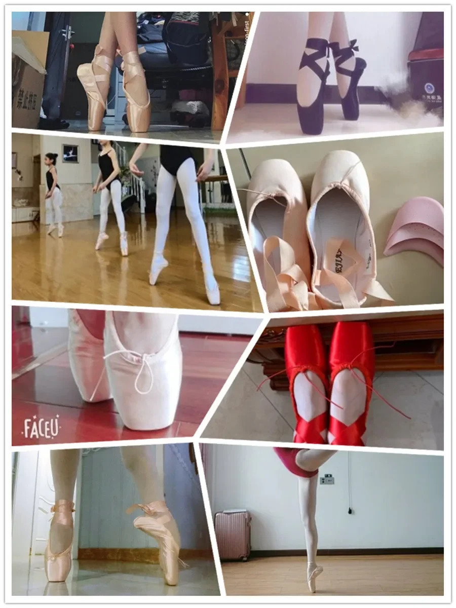 Professional ballet corner shoes canvas satin ballet shoes used for dance performances with ballet toe pads female ballet dancers 240614