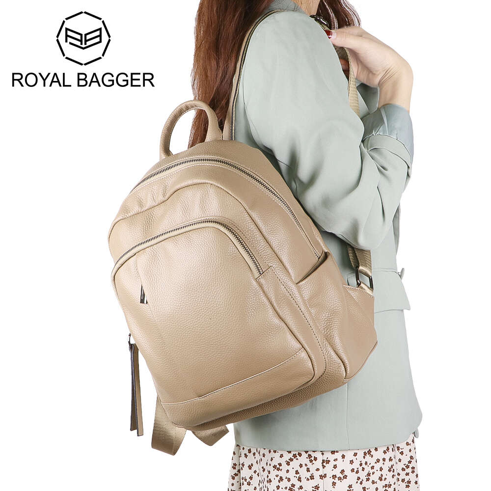 Bagger Royal Backpacks for Women, Genuine Leather Zipper Daypack, Large Capacity Shoulder Bag Handbag 1621 H6.14#145.9 ddmythur