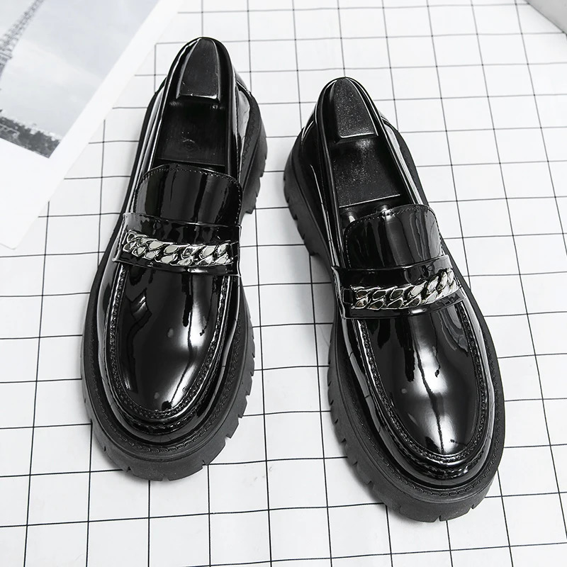 New Leather Men Casual Shoes Fashion Thick Bottom Loafers Classic Slip-on High Quality Business Oxford Shoes Mocassins 240614