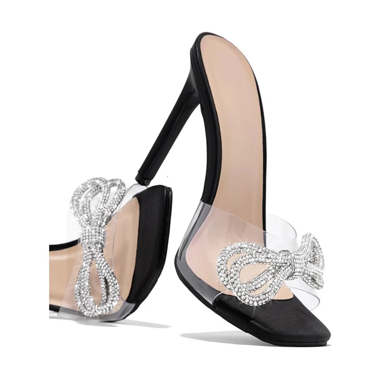 Womens Summer Shoes High Heel Sandals with Bow Sexy Slim Heels Womens Open Toe Pump Stripper Party Shoes 240612