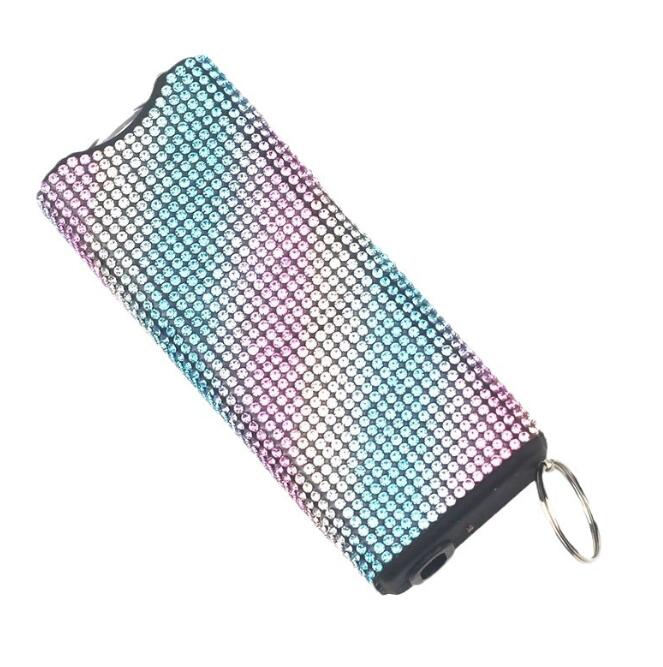 24 Colors Flashlight Self Defense Keychains Diamond Flash-light Key chain Outdoor Defense For Women survival rescue Tool
