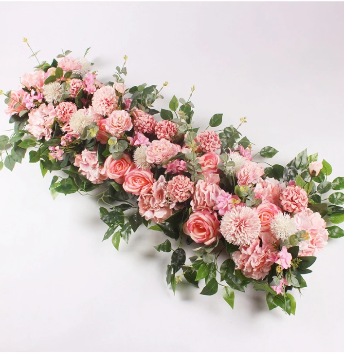 Decorative Flowers & Wreaths 50/100CM DIY Wedding Flower Wall Arrangement Supplies Silk Peonies Rose Artificial Row Decor Iron Arch Backdrop