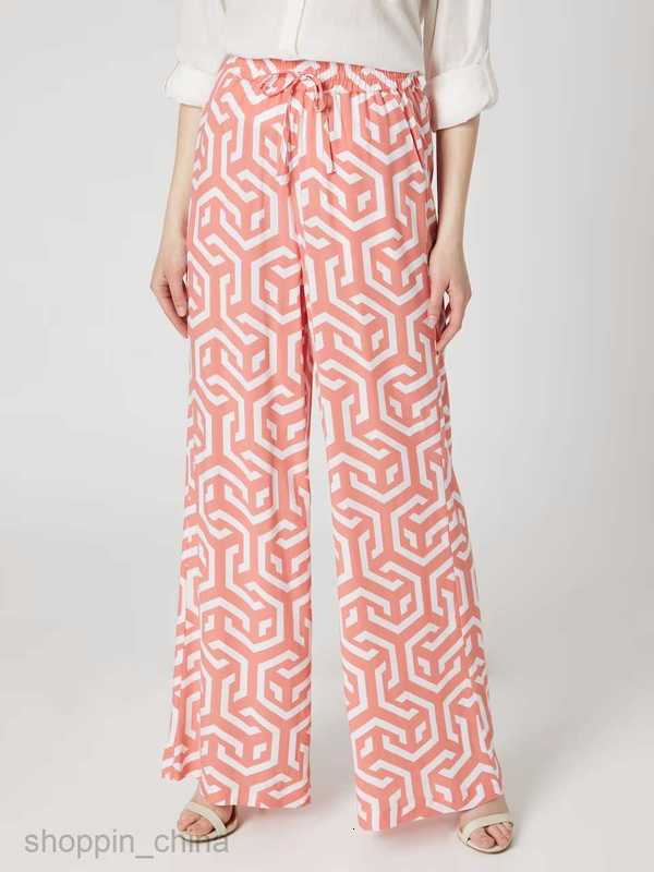 Women's Pants Capris Commuter women's new spring/summer printed striped waisted loose casual wide leg pants