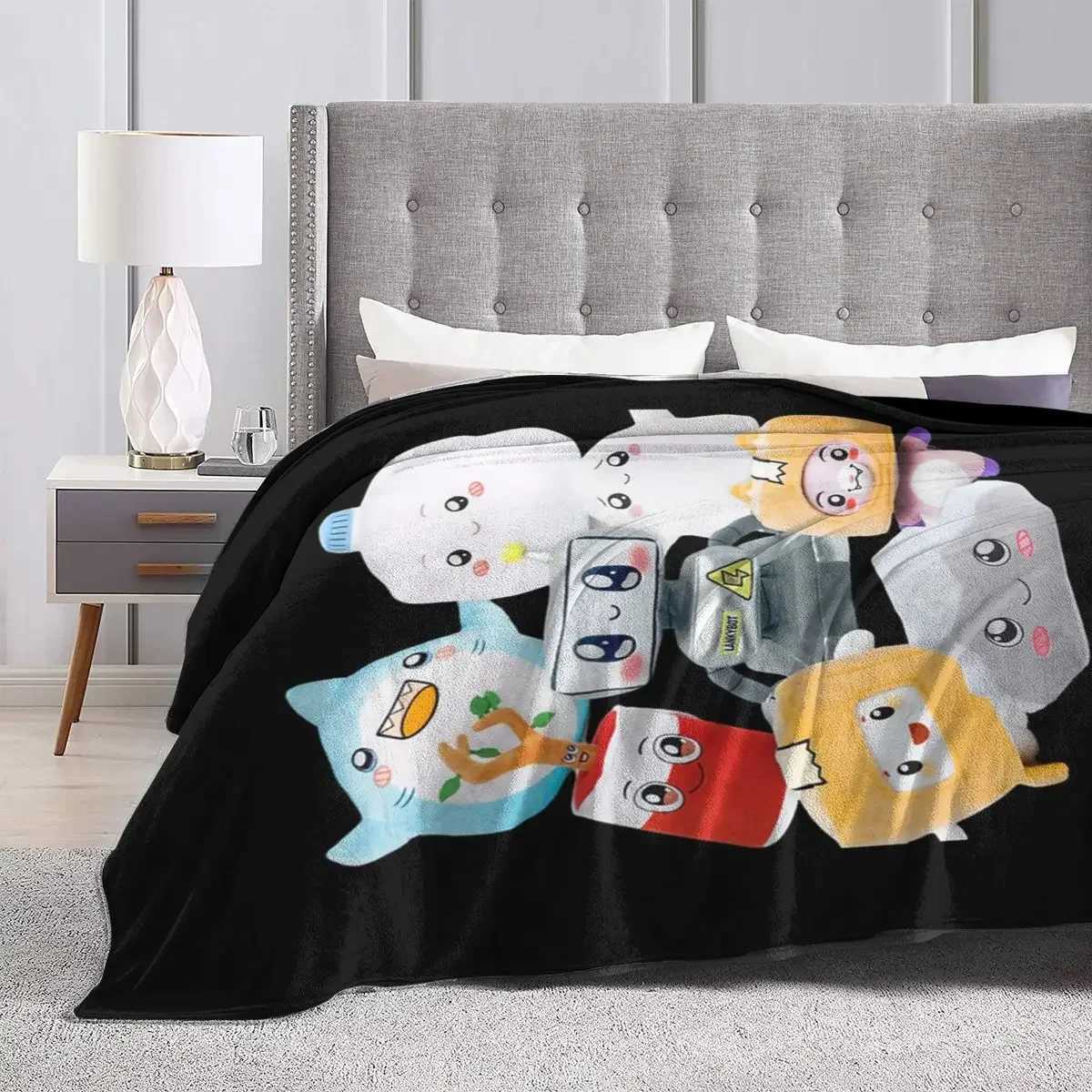 Blankets Rocky Lankybox Lanky Box Blankets Soft Warm Flannel Throw Blanket Cover for Bed Living room Picnic Travel Home SofaL406