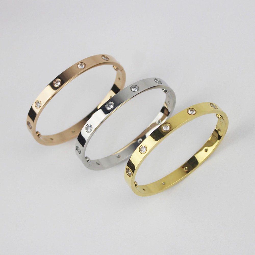 Designer Bracelet Fashion Luxury Jewelrys Trendy Bangle 18K Gold Plated Titanium Steel Diamond for Women Men Nail Bracelets Silver designer Jewelry L11