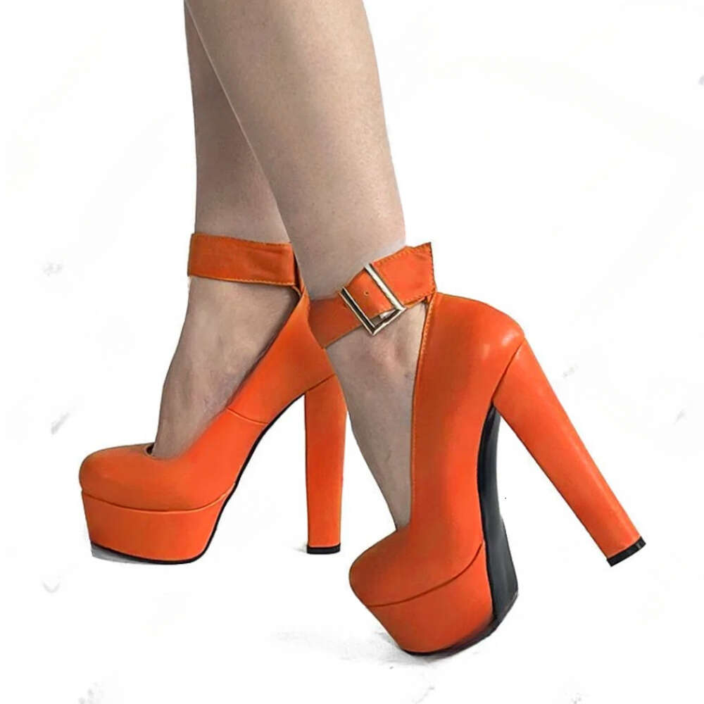 2024 Handmade Spring Pumps Matt Chunky High Heels Round Toe Beautiful Pink Party Shoes Women Plus US Size 5-20