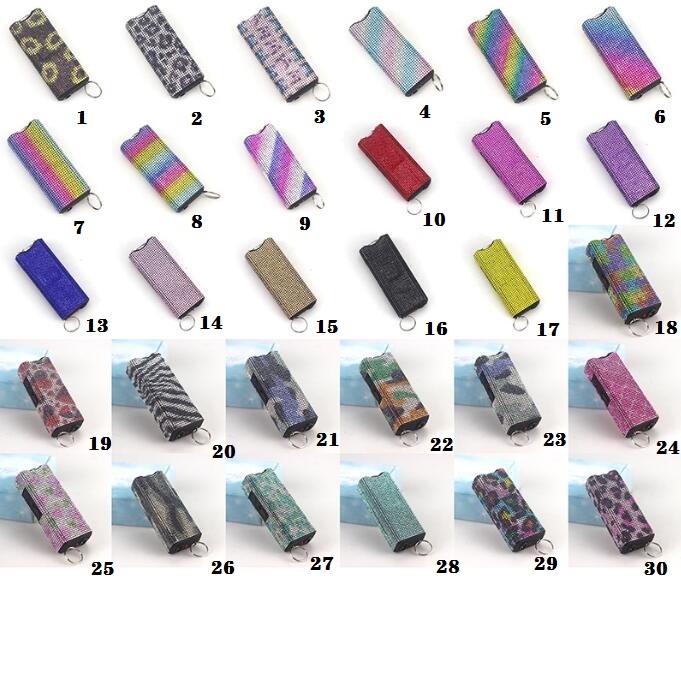 24 Colors Flashlight Self Defense Keychains Diamond Flash-light Key chain Outdoor Defense For Women survival rescue Tool