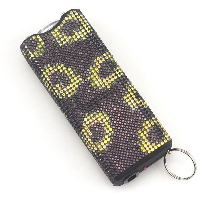 24 Colors Flashlight Self Defense Keychains Diamond Flash-light Key chain Outdoor Defense For Women survival rescue Tool