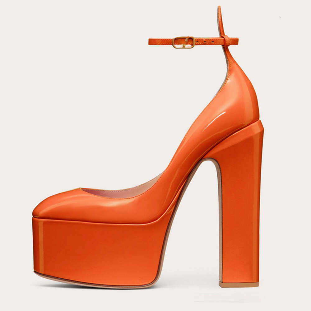 New Super High Heels Patent Leather Pumps Round Toe Platform Shoes Women Fashion Party Sandalias De Las Mujeres