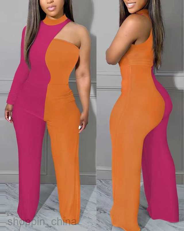 Women's Tracksuits Summer New Women's Irregular Pants Shoulder Commuter jumpsuit Sets