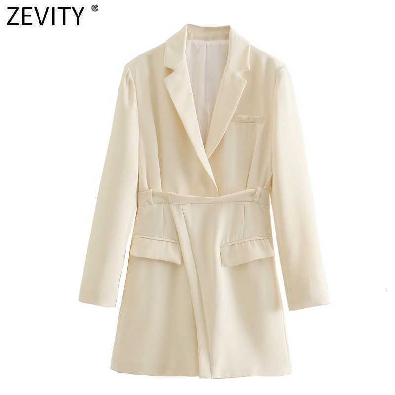 Zevity Women Elegant Notched Collar Solid Collar Business Shirtdress Female Long Sleeve Patchwork Vestido Chic Dresses DS8257 210603