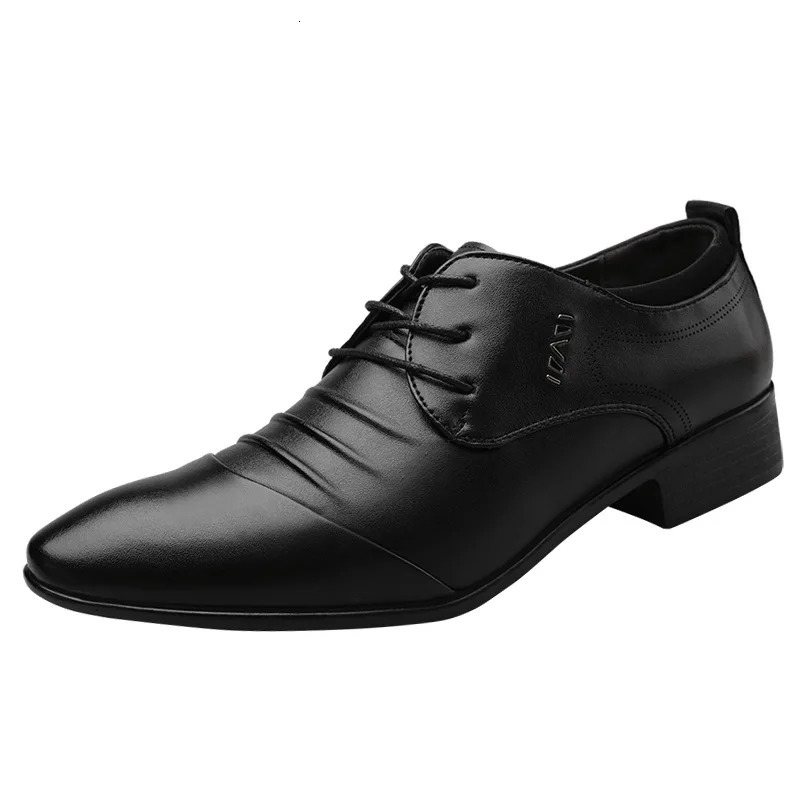 Classic Men Dress Shoes Lace-up White Leather Shoes for Man Plus Size Point Toe Business Casual Mens Formal Shoes for Wedding 240614
