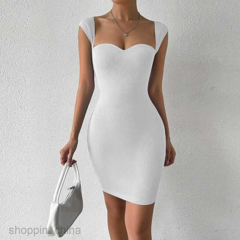 Basic Casual Women Dresses Spring/Summer New Women's Sexy Short Skirt Sleeveless Knitted Wrapped Hip Strap Dress