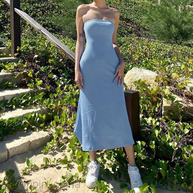 Basic Casual Women Dresses Summer New Solid Color Pullover Sleeveless Waist Wrapped Hip Casual Women's Dress