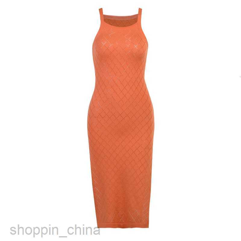 Basic Casual Women Dresses One piece medium length dress slim fit solid color grey waisted commuter cotton suspender dress