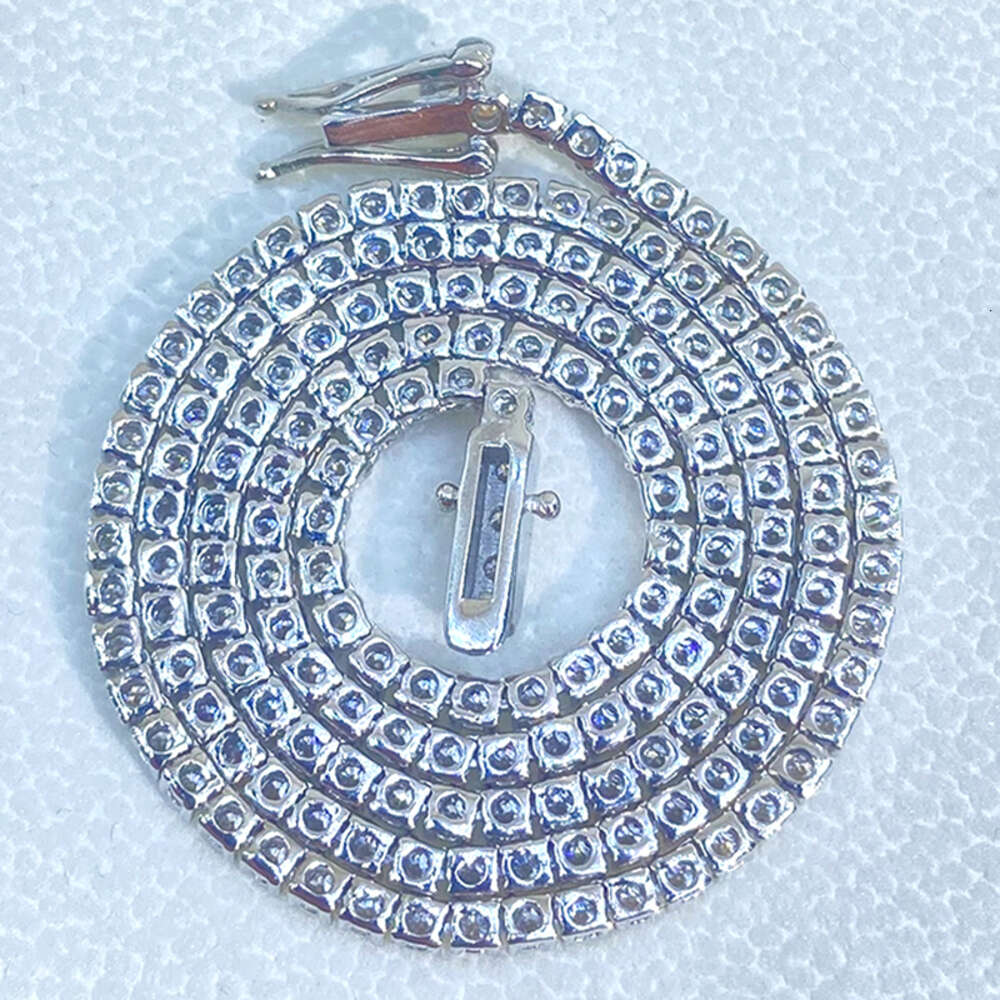 Traxnyc Silver or Gold Iced Out Diamond Tennis Chains 4mm Vvs White Chain Necklaces for Men Women