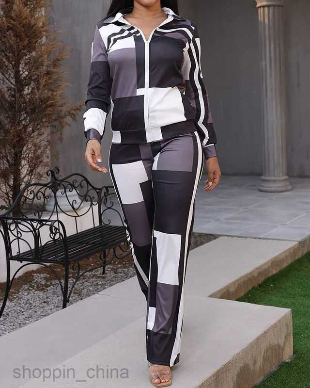 Women's Tracksuits Women's Autumn/Winter New Two Piece Printed Pants Set Sets