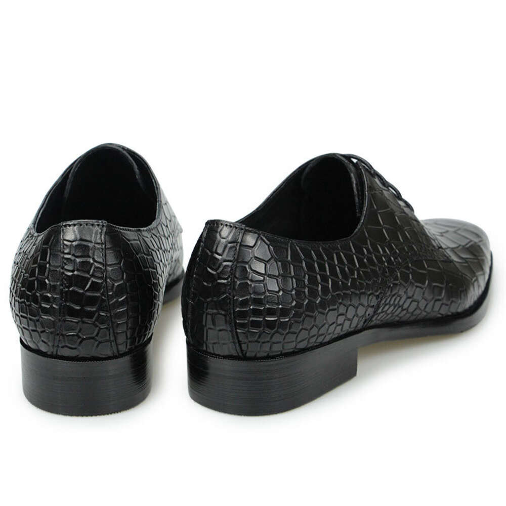 Top Grade Mens Dress Party Shoes Men's Fashion Alligator Printing Zapatos De Hombre Genuine Leather