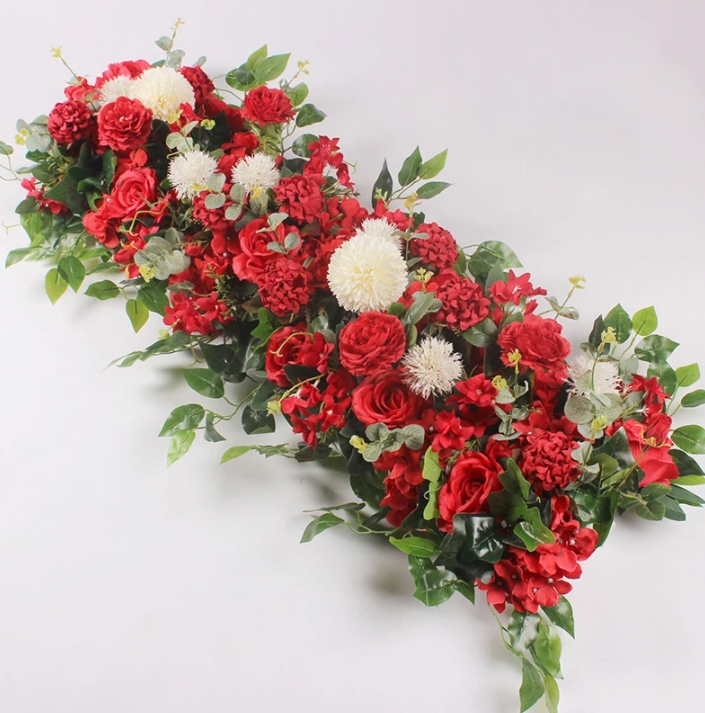 Decorative Flowers & Wreaths 50/100CM DIY Wedding Flower Wall Arrangement Supplies Silk Peonies Rose Artificial Row Decor Iron Arch Backdrop