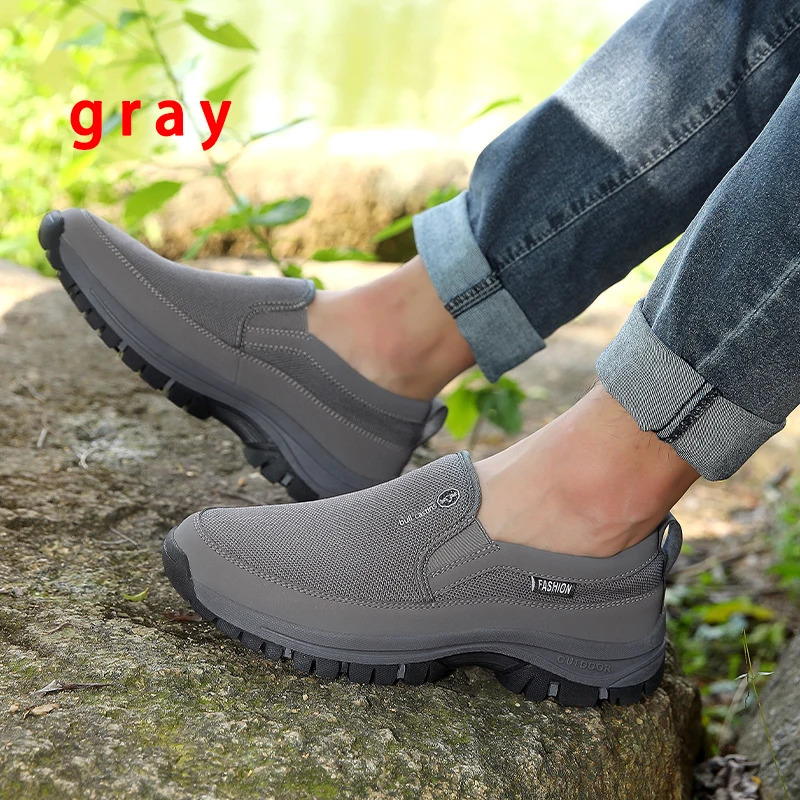 Mens casual shoes anti slip and wear-resistant rubber soles socks shoes family walking travel outdoor sports shoes 240612