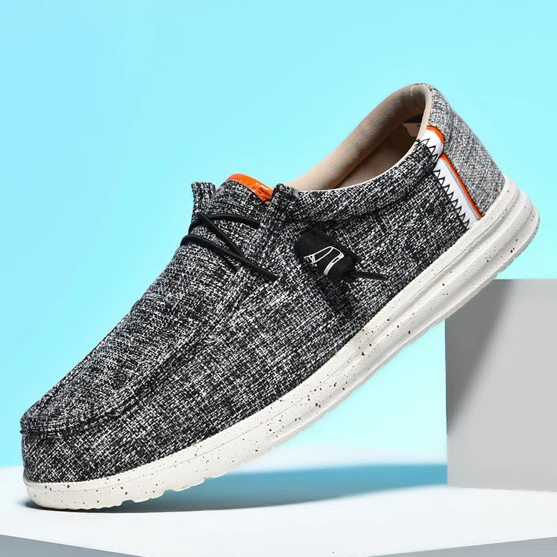 Canvas Shoes for Men Lightweight Soft Sole Male Loafer Breathable Slip-On Driving Walking Casual Shoes Big Size 40-48 250225