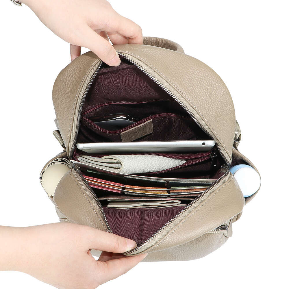 Bagger Royal Backpacks for Women, Genuine Leather Zipper Daypack, Large Capacity Shoulder Bag Handbag 1621 H6.14#145.9 ddmythur