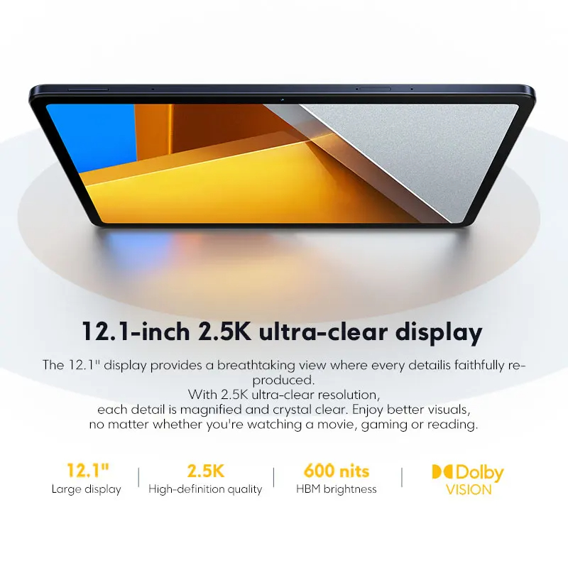 Global Version POCO Pad 12.1'' 2.5K Display Tablet Snapdragon 7s Gen 2 Octa core 10000mAh Battery 33W Charging WIFI Tablet PC