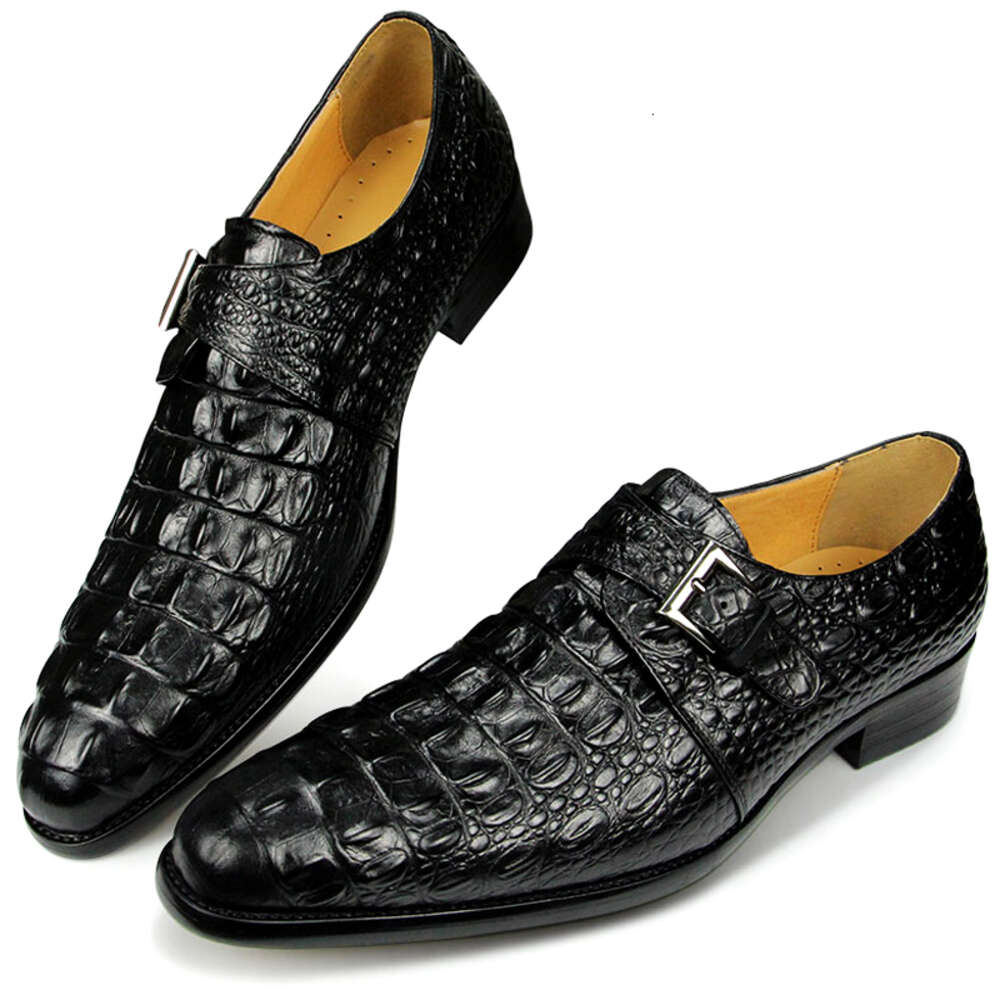 Crocodile Pattern Formal Leather Shoes Monk Strap Oxford Mens Italy Style Loafers Sapato Social Mascuo atilla 241111