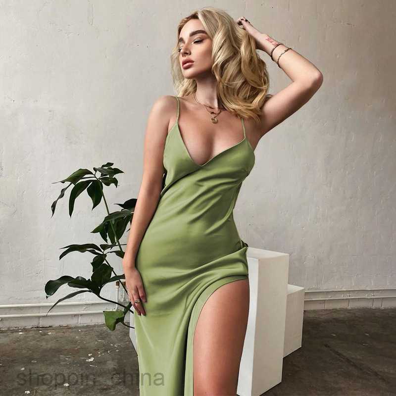Summer Lady Dresses Women Designer Skirts INS Popular Ladies Clothing Fashion Sexy V-neck Open Back Split Dress S-3XL Multi Color