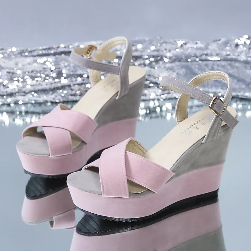 Womens Wedge Sandals Summer Mixed Color Platform Sandals Womens Casual Shoes High Heel Sandals 240612