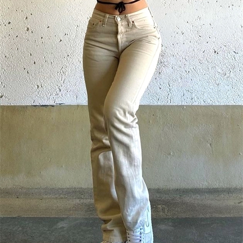 Womens Jeans Basic Boyfriend Women High Waist Fashion Khaki Baggy Denim Pants Casual Trousers Female Vintage Streetwear Mom 221007