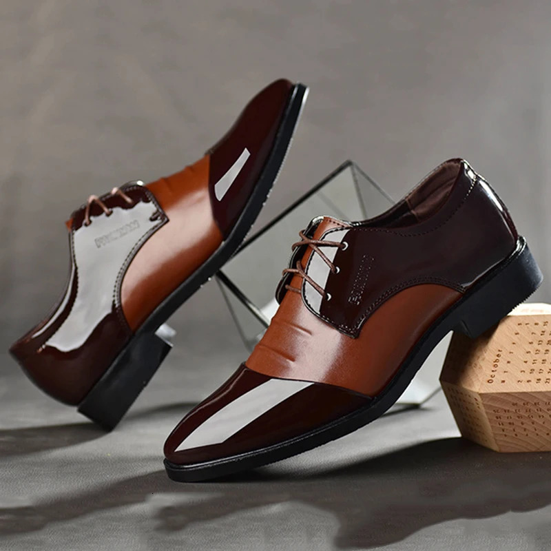 Retro Classic Dress Shoes for Black PU Leather Oxfords Casual Business Shoes for Male Wedding Party Office Formal Work Shoes 240614