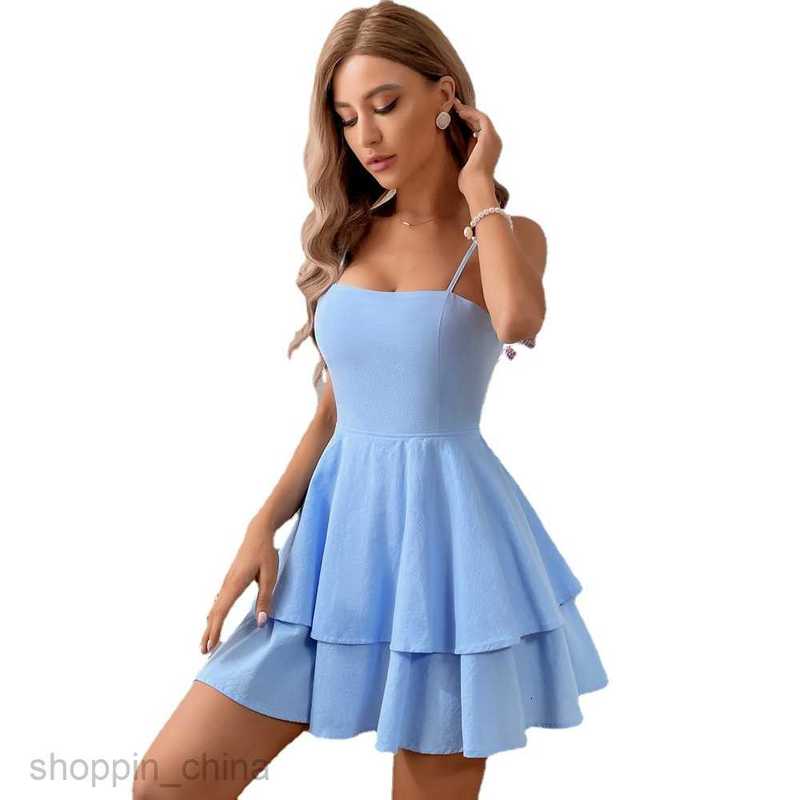 Basic Casual Women Dresses Spring/Summer Back Bow Tie Short Sexy Strap Dress