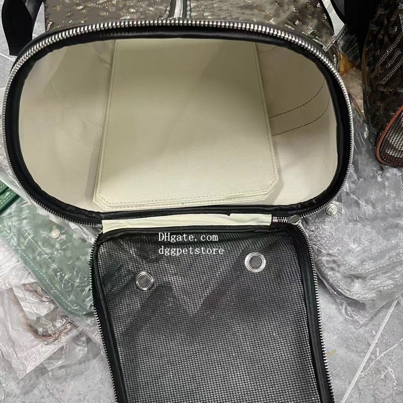 free shipping Designer Small Cat Carrier, ic Print PU Leather Dog se, Collapsible Portable Pet Carrying Handbag for Travel Walking Hiking Brown C35