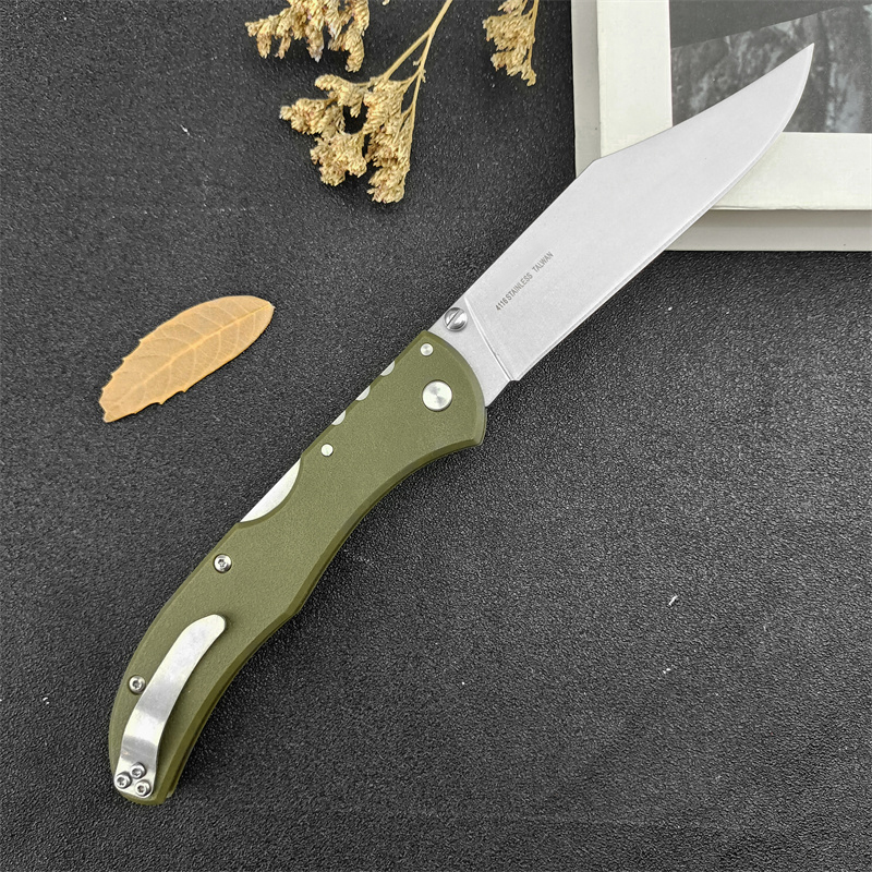 Newest 20KR7 Range Foding Knife 4 Stonewashed Cip Point Bade OD Green GFN Handes Outdoor Tacticas Sef Defense Hunting Camping Knive 535 15535 615 3300