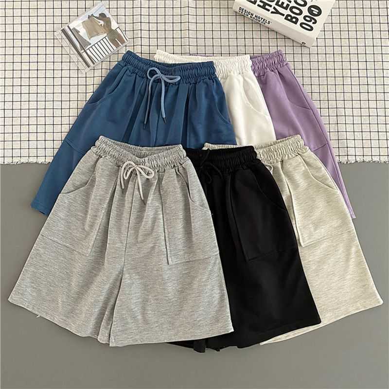 Casual Loose Summer Woman Shorts Solid Candy Color Elastic High Waist Biker Shorts For Women With Pockets W9119 210526