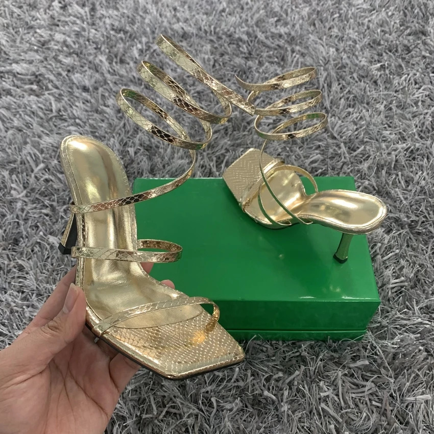 Fashion Summer Womens High Heel Sandals Thin High Heel Narrow Band Roman Sandals Gladiator Ankle Cross Band Sandals Womens 240614