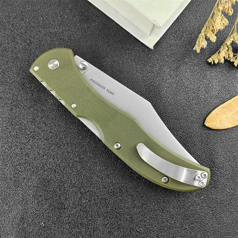 Newest 20KR7 Range Foding Knife 4 Stonewashed Cip Point Bade OD Green GFN Handes Outdoor Tacticas Sef Defense Hunting Camping Knive 535 15535 615 3300