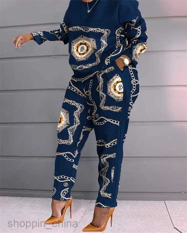 Women's Tracksuits Autumn/Winter New Women's Wear Long Two piece Set Long Sleeves and Printed Pants Set for Women Sets