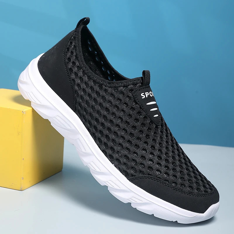 Summer Sports Shoes Breathable Mesh Lightweight Walking Casual Shoes Sliding Driving Mens Sports Shoes Zapatos Casual Shoes 240612