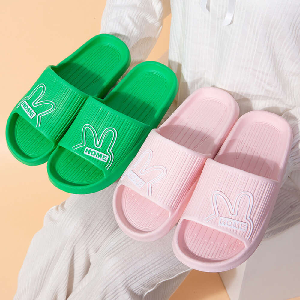 Cool slippers, summer new home cartoon rabbit sole, comfortable and lightweight couple men's anti slip slippers ddmythur